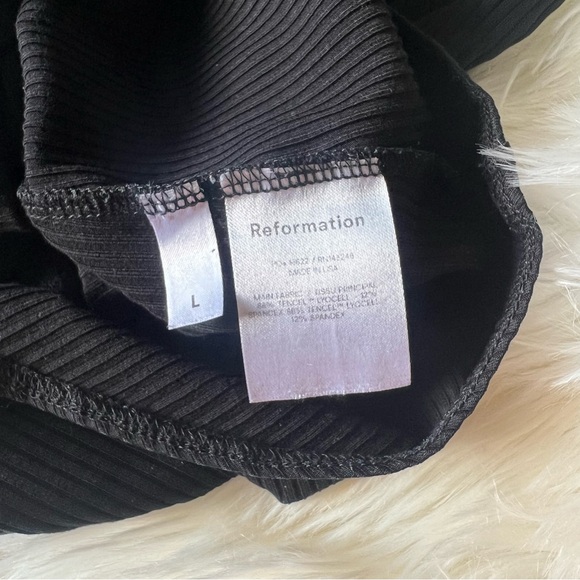 Reformation Gaia Black Bodysuit Long Sleeve Size Large - Picture 8 of 8